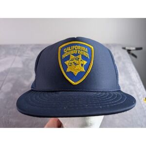 Vintage Calhead California Highway Patrol CHP Trucker Hat Navy Blue Snapback 79